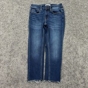 Vigoss Jeans Womens 25 Blue Marley Crop Straight Stretch Medium Wash Denim City